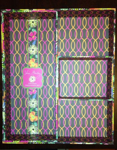 NWT Vera Bradley DRAWER/BATH ORGANIZER ~ 3 pc SET in JAZZY BLOOMS 11  1/2  x 9  3/4  x 2