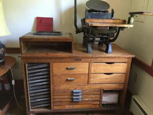 Chandler &amp; Price Letterpress Printer with Cabinet