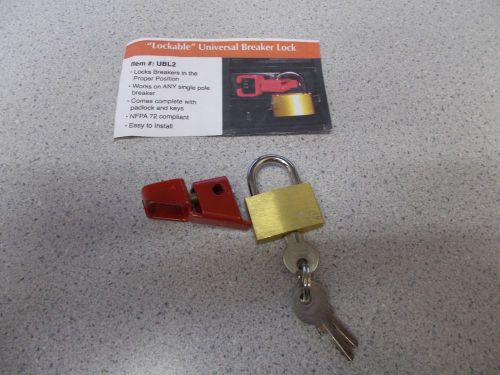 Universal Breaker Lock lockable UBL2  padlock keys Single Pole NFPA 72 compliant