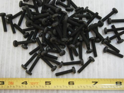 Machine screws m4 x 20 phillips pan head steel black oxide lot of 50 #126 for sale