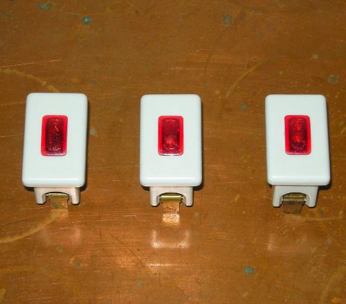 3 CARLING ELECTRIC VENDING MACHINE RED INDICATOR LIGHT 1/6W-250V 1/12W-125V USED