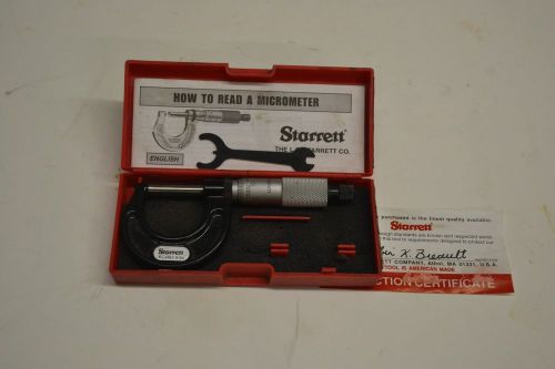 Starrett 436.1&#034; micrometer carbide 1rl-1 w/ case &amp; manual, quick ship, nice ! for sale