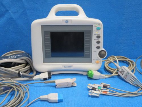 GE Dash 2000 Patient Monitor with ECG, NIBP, SP02 accessories and recorder