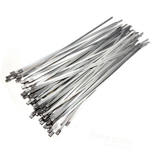 100pcs 300x4.6mm Stainless Steel  Self Locking Cable Ties for Ship Electricity