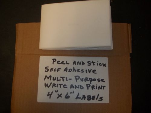 100 MULTI PURPOSE ADHESIVE LABELS WHITE 4 X 6 PEEL &amp; STICK ALSO CRAFTING PRICING