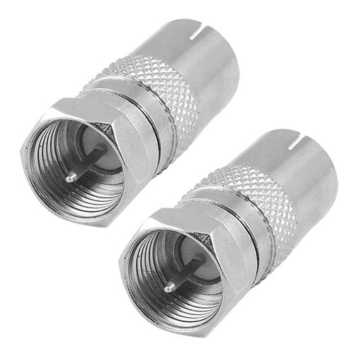 Straight F Male to PAL Female Jack RF Coaxial Connector(Pack 2) CT