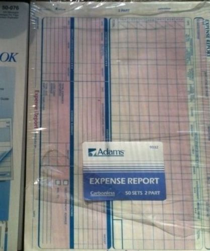 ADAMS CARBONLESS EXPENSE REPORTS 9032 8 1/2 x 11 7/6&#034; 2 part carbonless