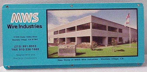 MWS WIRE INDUSTRIES VINTAGE 1981 MAGNET WIRE &amp; PRECISION CONDUCTORS DATA CHART