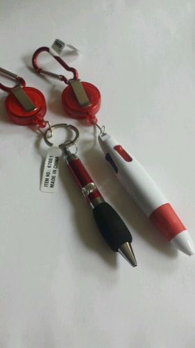 Retractable pen key chains