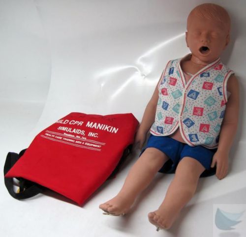 SimulAids Child CPR Manikin Toddler Timmy Water Fillable Caucasian White Blue
