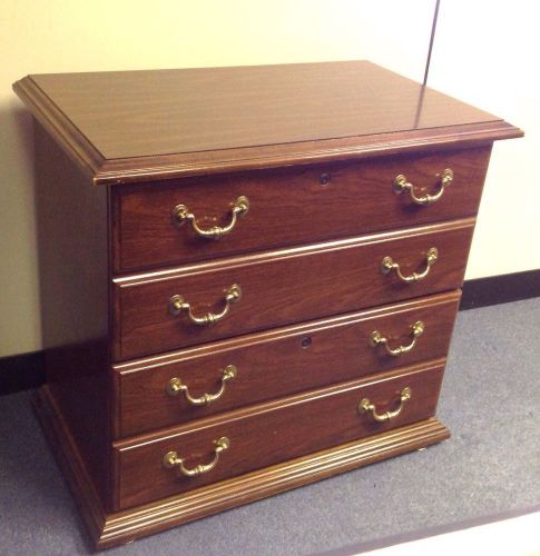 Two-drawer Lateral File in Rich Mahogany Finish
