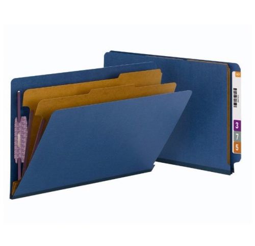 Smead Pressboard End Tab Classification Folders Legal Size Blue Box Of 10