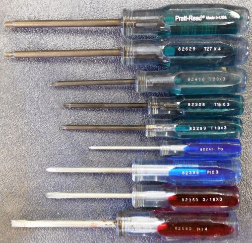 Pratt-read screwdriver and torx driver set, 9 pieces, good condition, usa for sale