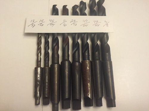 8 Taper Shank Drill Bit Lot 7/8&#034;-13/32&#034;