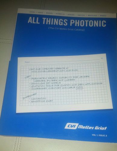 Melles Griot All Things Photonic The CVI Catalog Vol 1 Issue 2. Lasers Lenses