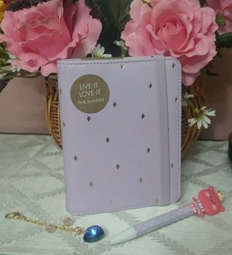 Small Kikki K Lilac w/ Gold Diamonds Accents 2015 Planner