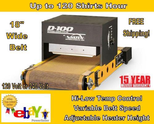 New vastex d-100 conveyor dryer 18&#034; belt for screen printing for sale