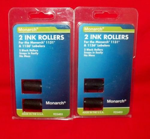 Two Packs of Two Monarch Black Ink Rollers for 1131 and 1136 Labelers - New!