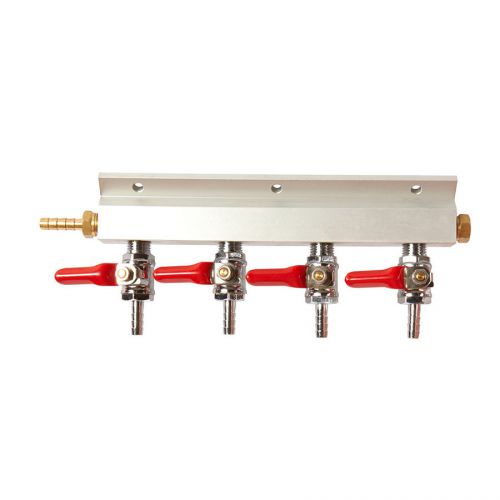 4 Way Compressed Gas Manifold - Gas Line Splitter - Great for Multi Keg Set Up!