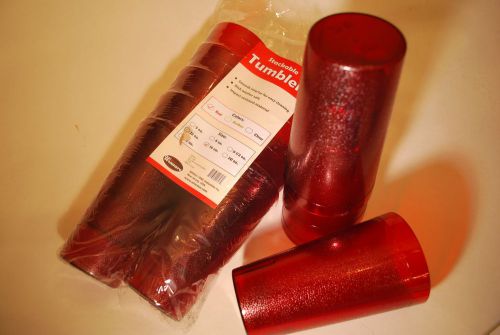 Plastic Tumblers ~ 16 oz. (12 pcs) ~ Pebbled Design ~ Red ~  New in Package
