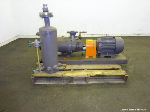 Used- Nash Two Stage Liquid Ring Vacuum Pump, Model TCM1/7, Carbon Steel. Approx