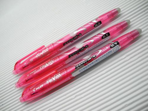 (3 pens) pilot  frixion erasable 0.5mm roller ball pen pink (japan) for sale