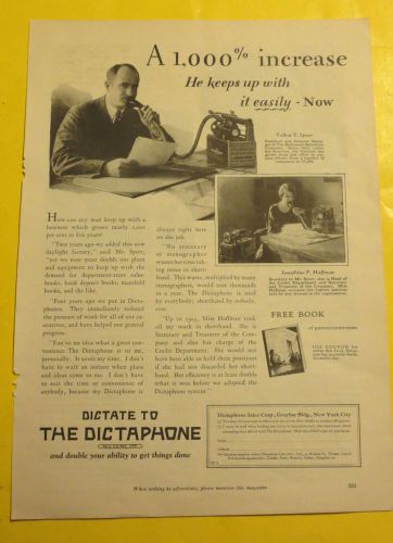 Dictaphone Business Machines Single Page 1928 Advertisement Great Illus SEE!