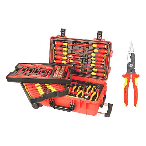 Wiha 80 piece insulated rolling tool case + free knipex pliers - made in germany for sale