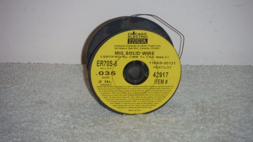 CHICAGO ELECTRIC ER70S- 6 MIG Solid Carbon Steel Wire 2lb .035 partial spool