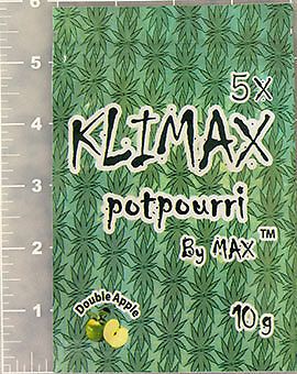 5X Klimax Potpourri By Max Double Apple 10g Empty Bag