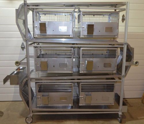 Lab Products Inc 6 Cage Excreta System SS Mobile Lab Animal Containment Unit