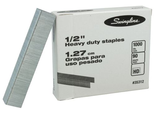 Swingline Heavy Duty Staples, 1/2&#034; Leg - 1000 Per Box