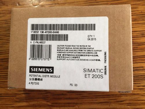 Siemens 6ES7 138-4FD00-0AA0 Potential Distribution Module New