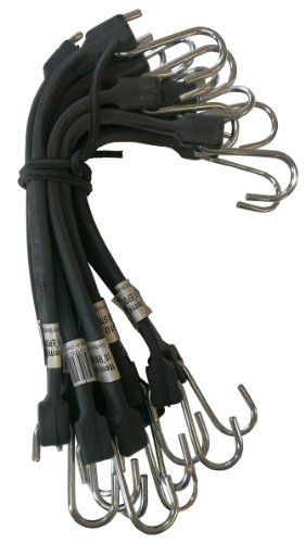Kotap mbrs-10 epdm rubber 10-inch tie down strap, black, 10-piece for sale