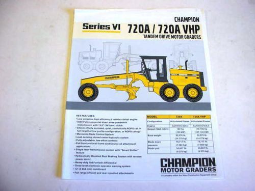 Champion 730A/730A VHP Motor Graders Color Literature        b2