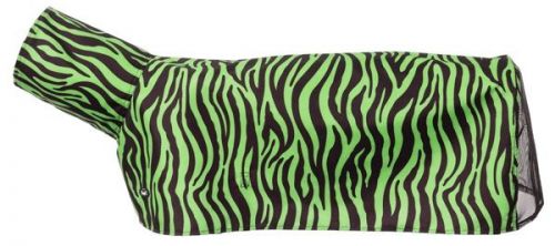Tough-1 600D Waterproof Poly Sheep Blanket w- Mesh - Zebra Neon Green - X-Small