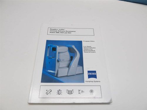 ZEISS Humphrey Acuitus 5015 Autorefractor Keratometer Manual 5 Language Paper