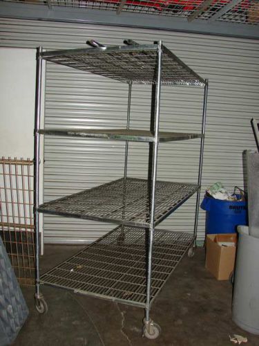 Postmaster 4 shelf rolling wire shelving 36&#034; x 72&#034; shelf 78&#034; tall for sale
