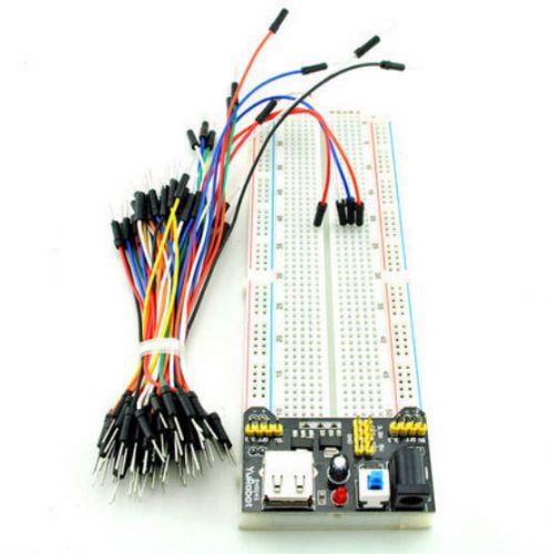 Breadboard 3.3v/5v+ 65pcs 830 point+ new jumper cable mb102 power supply module for sale