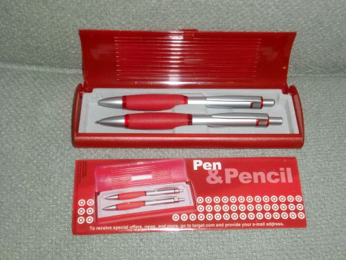 TARGET STORES PEN AND MECHANICAL PENCIL SET IN PLASTIC CASE NEW