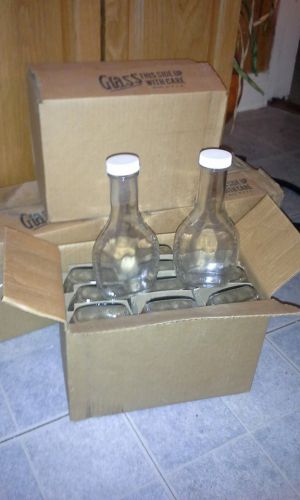 CLEAR GLASS SYRUP BOTTLES, LOT OF 4 ( CASES OF 12 8OZ )