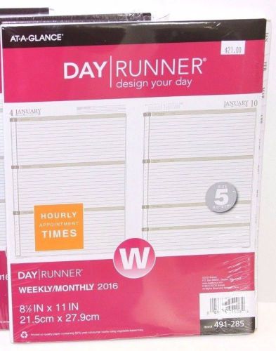 At A Glance 491-285 Day Runner Weekly/Monthly 2016 Refill  Sz 5