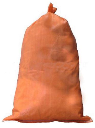 5 Orange Sandbags w/ties 14x26 Sandbag, Bags, Sand Bags- Military Grade Barriers