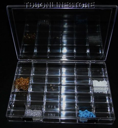Crystal Clear 36 Compartment Storage Box With Double Slide Locking