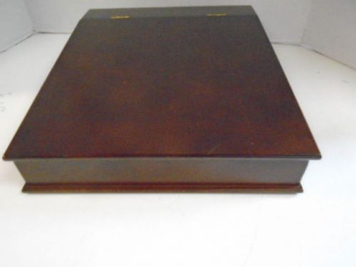 Bombay co slanted writing wooden desk storage under lid dark wood brass hinge for sale