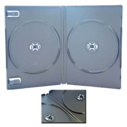 100 14mm Rare Wide Double 140mm (2) Black DVD Case, M-Lock Hub,FD-1005