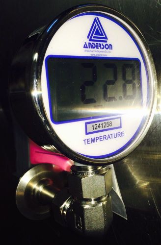 Anderson Digital Temperature Battery Operated 1 1/2&#034; Sanitary RTD-DegreesC 0-150