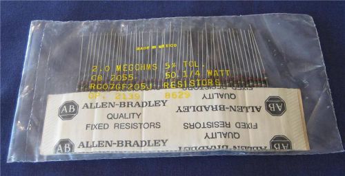 Allen-Bradley  2.0 MEG Ohms 5% 1/4W Carbon Comp Resistors ( Qty 50) *** NEW ***