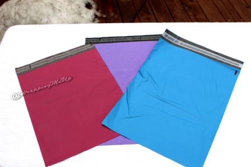 30 -14.5x19 ~Purple|Blue|Red Flat Poly Mailer Bags, Self Seal Flat Poly Mailers