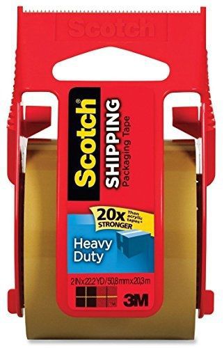 Scotch Heavy Duty Shipping Packaging Tape, 1.88 Inch x 800 Inch, [Tan] (Pack of
